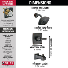 DELTA FAUCET Delta T14464-RB Monitor 14 Series Tub & Shower Trim