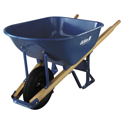 JACKSON PROFESSIONAL TOOLS Jackson M6T22BB Steel Contractors Wheelbarrow 6 cu ft 1 Pneumatic 2-Ply Blue