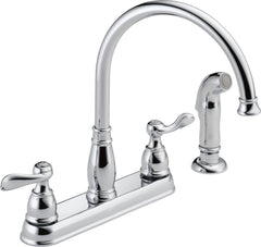 DELTA FAUCET Delta Faucet 21996LF Windemere Two Handle Kitchen Faucet with Side Spray in Chrome