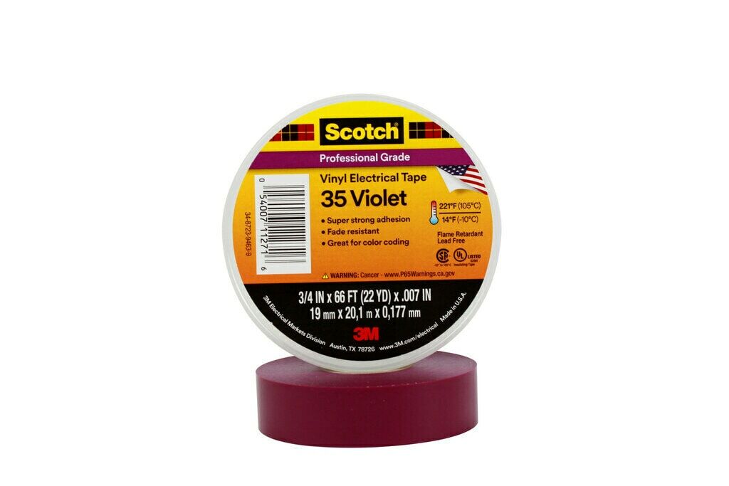 3M Scotch 35-3/4X66FT-VL Color Coding Electrical Tape 66 ft x 3/4 inch