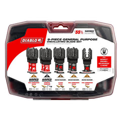 DIABLO Freud DOU9S Universal Fit General Purpose Oscillating Blade Set, 9-Piece