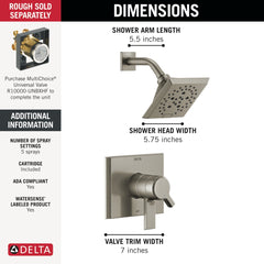DELTA FAUCET Delta T17299-SS-PR Pivotal Tub/Shower
