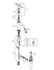 GROHE GROHE 23592ENA Essence Single Handle Monoblock Bathroom Sink Faucet in Brushed Nickel Infinity Finish