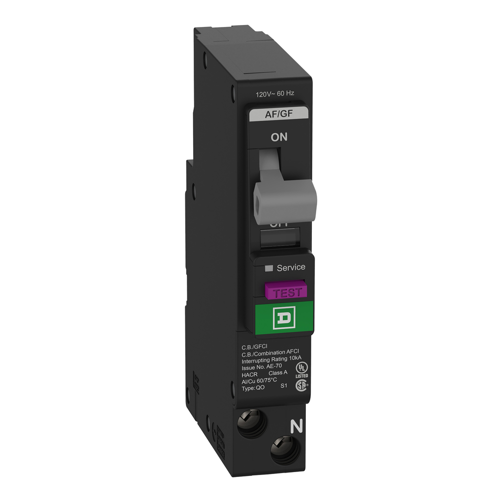 SCHNEIDER ELECTRIC Square D QO115PAFGF Mini Circuit Breaker 15A 1 Pole 120V