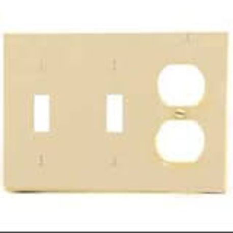 EATON EATON PJ28V Eaton Wiring Devices PJ28V Mid-Sized Combination Wallplate, 3 Gangs, 4.87 in H x 6.75 in W