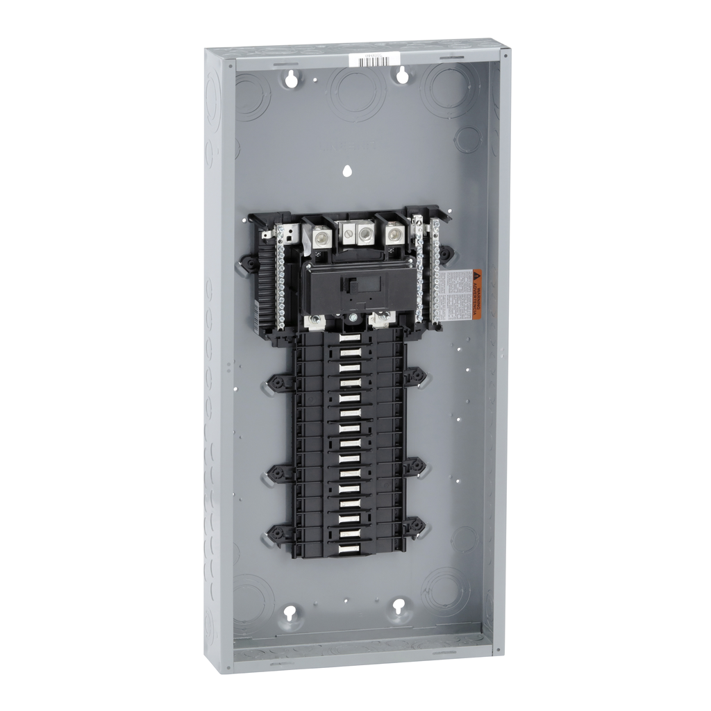 SCHNEIDER ELECTRIC Square D QO130M200P 200A 120/240V 1 Phase Convertible Main Breaker Load Center, Plug-On Neutral, 30 Spaces / 40 Circuits, NEMA-1