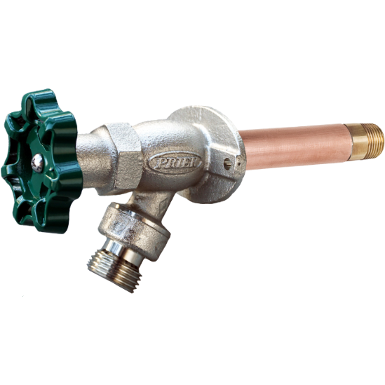 PRIER PRODUCTS Prier P-154D08-LF 1/2 inches mnpt x 1/2 inches swt, 8 inches anti-siphon vacuum breaker wall hydrant (lead free)