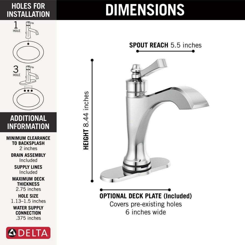 DELTA FAUCET Delta faucet 556T-DST dorval single handle monoblock sensor bathroom sink faucet