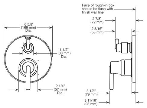 DELTA FAUCET Delta Faucet T24859 Trinsic Two Handle Monitor 14 Series Valve Trim