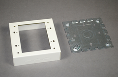 LEGRAND Legrand V5747-2 Wiremold 4-3/4 x 4-3/4 x 1-3/8 Ivory Steel 1-Channel Raceway 2-Gang Shallow Switch and Receptacle Box