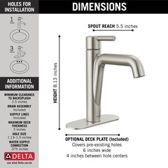 DELTA FAUCET Delta 15849LF-SS Lavatory Faucet Nicoli 1 Lever ADA WaterSense 1.2 Gallons per Minute