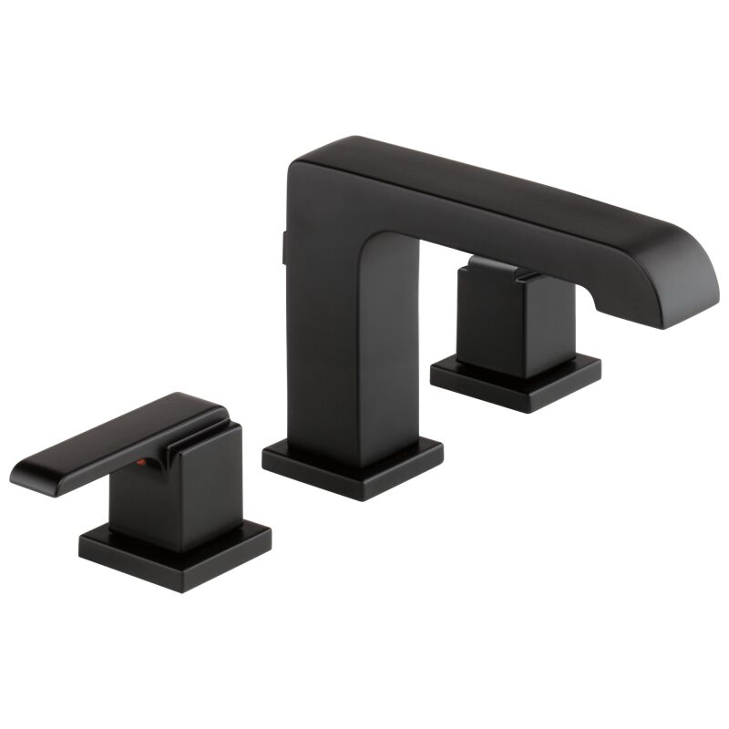 DELTA FAUCET Delta 3567-BLMPU-DST Ara: Two Handle Widespread Bathroom Faucet in Matte Black