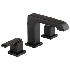 DELTA FAUCET Delta 3567-BLMPU-DST Ara: Two Handle Widespread Bathroom Faucet in Matte Black