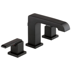 DELTA FAUCET Delta 3567-BLMPU-DST Ara: Two Handle Widespread Bathroom Faucet in Matte Black