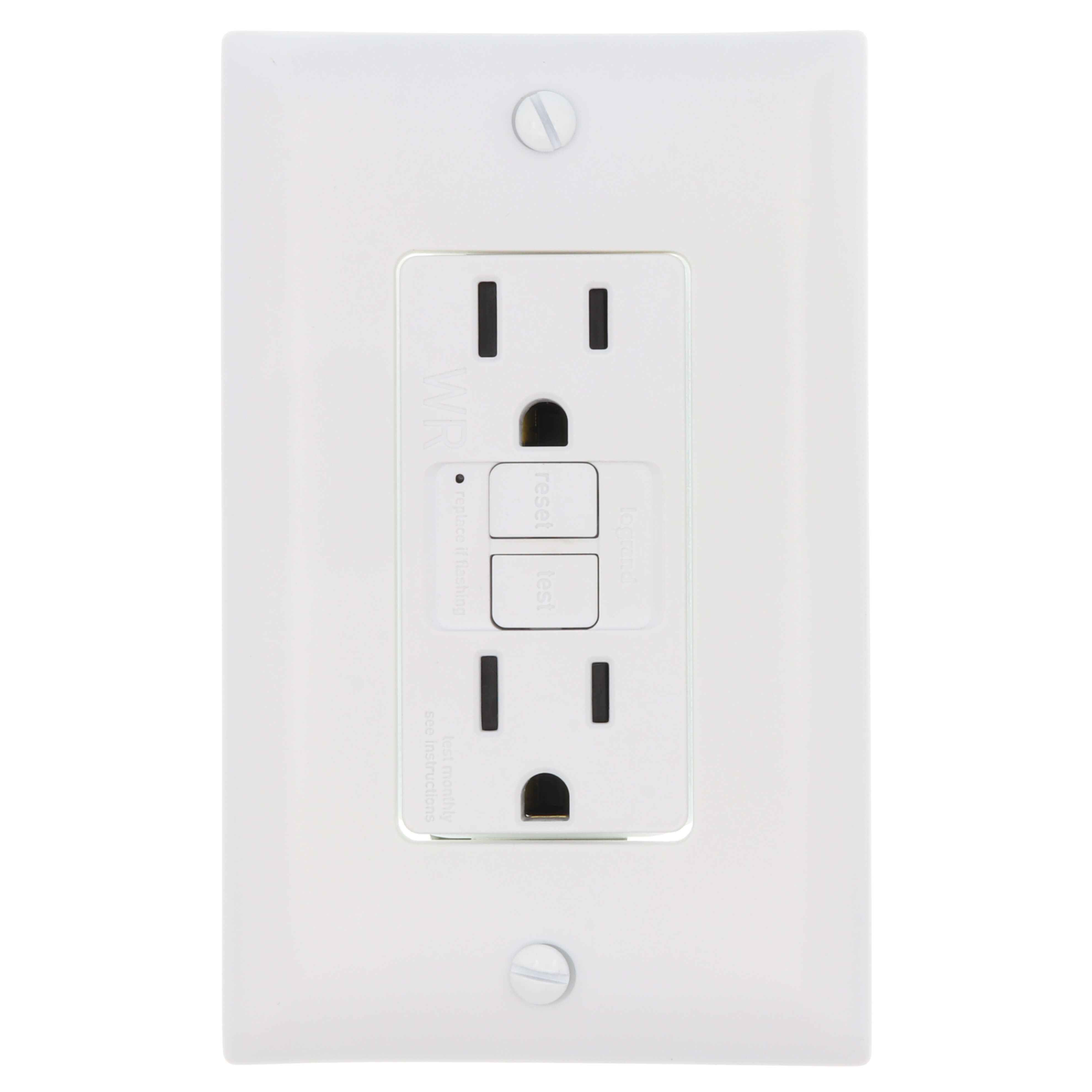 LEGRAND Pass & Seymour 1597-TRWRW Duplex GFCI Receptacle 15A 125V