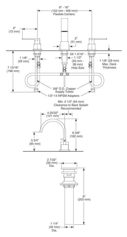 DELTA FAUCET Delta Faucet 3553LF-CZ Vero Two Handle Widespread Bathroom Faucet Champagne Bronze