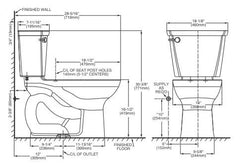 AMERICAN STANDARD American Standard 3517F.101.020 Cadet Elongated Toilet Bowl 1.6 GPF 12 Rough-In Replacement MPN