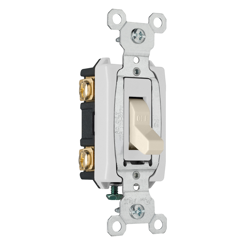 LEGRAND Pass & Seymour CSB20AC2LA Construction 2Pole Switch 20Amp 120/277Volt Light Almond