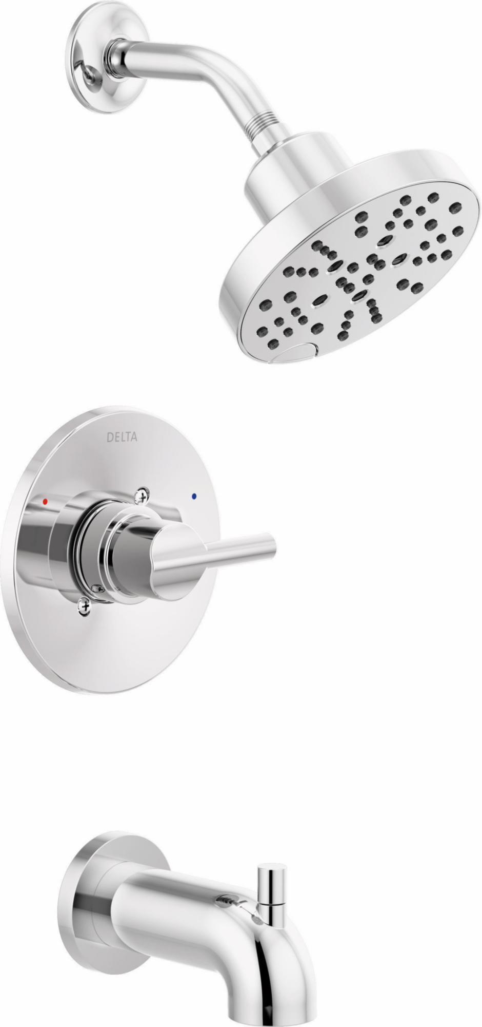 DELTA FAUCET Delta Faucet 144749 Nicoli 14 Series Single-Handle Tub and Shower Trim Kit with 5-Spray H2Okinetic Shower Head (Shower Valve Included)