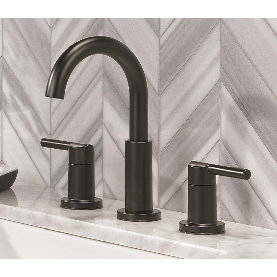 DELTA FAUCET Delta Faucet 35749LF-GZPD Nicoli Two Handle Widespread Pull-Down Bathroom Faucet in Matte Black / Champagne Bronze