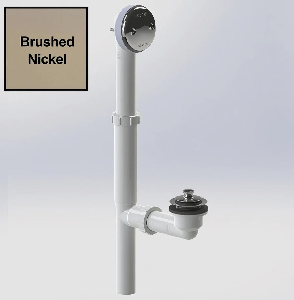 WATCO Watco 590-LT-PVC-BN Innovator Lift and Turn Bath Waste, PVD Coated Brushed Nickel