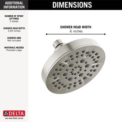 DELTA FAUCET Delta 52535-SS Universal Showering Components: 5-Setting Showerhead in Stainless