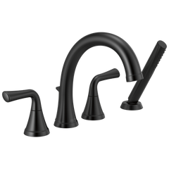DELTA FAUCET Delta T4733-BL Kayra Roman Tub Trim with Hand Shower Matte Black