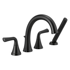 DELTA FAUCET Delta T4733-BL Kayra Roman Tub Trim with Hand Shower Matte Black