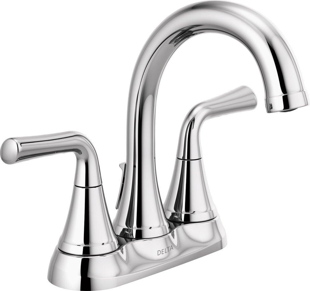 DELTA FAUCET Delta 2533LF-MPU Kayra Two Handle Centerset Bathroom Lavatory Faucet 1.2 GPM Chrome