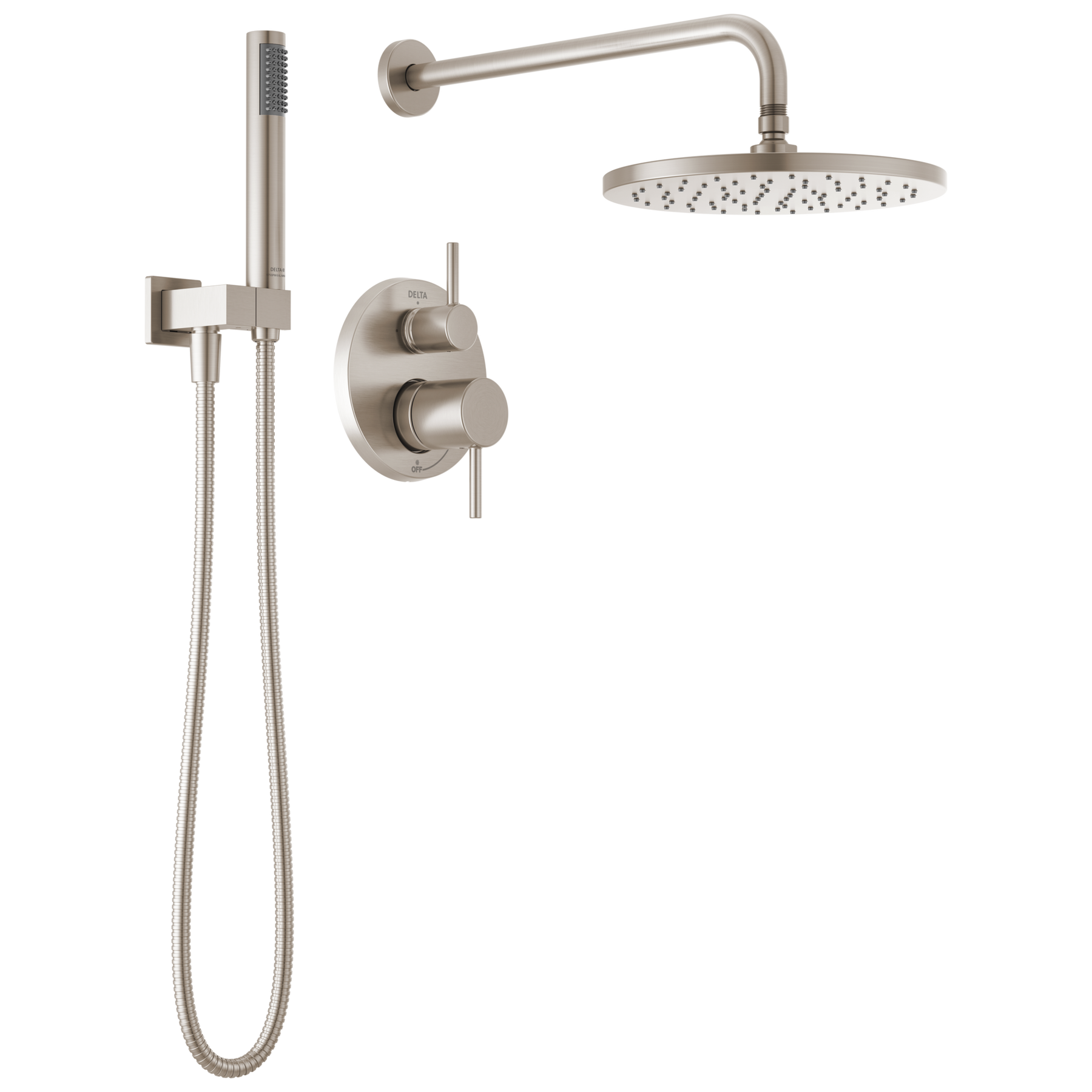 DELTA FAUCET Delta 342702-SP Monitor 14 Series Shower with Raincan, Hand Shower & Rough Valve 1.75GPM