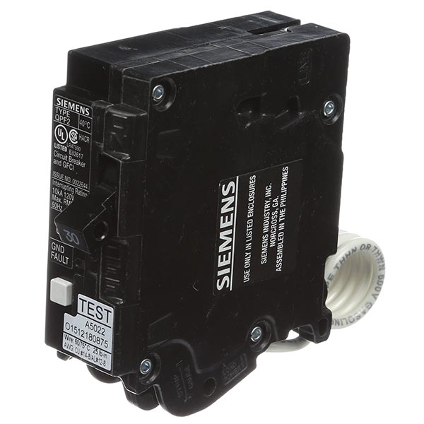 SIEMENS Siemens QF130A Ground Fault Circuit Breaker 120V 30A 10 kA Interrupt