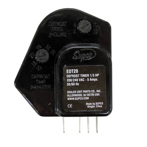 SUPCO Sealed Unit Parts EDT20 Universal Adjustable Electronic Defrost Timer 10-35 Minutes 230 VAC SPDT