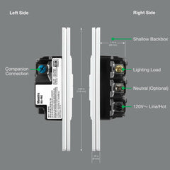 LUTRON Lutron MA-PRO-LA Maestro Single Pole, 3-Way, Multi-Location CFL/ELV/LED/MLV Dimmer, 500 Watts, Almond