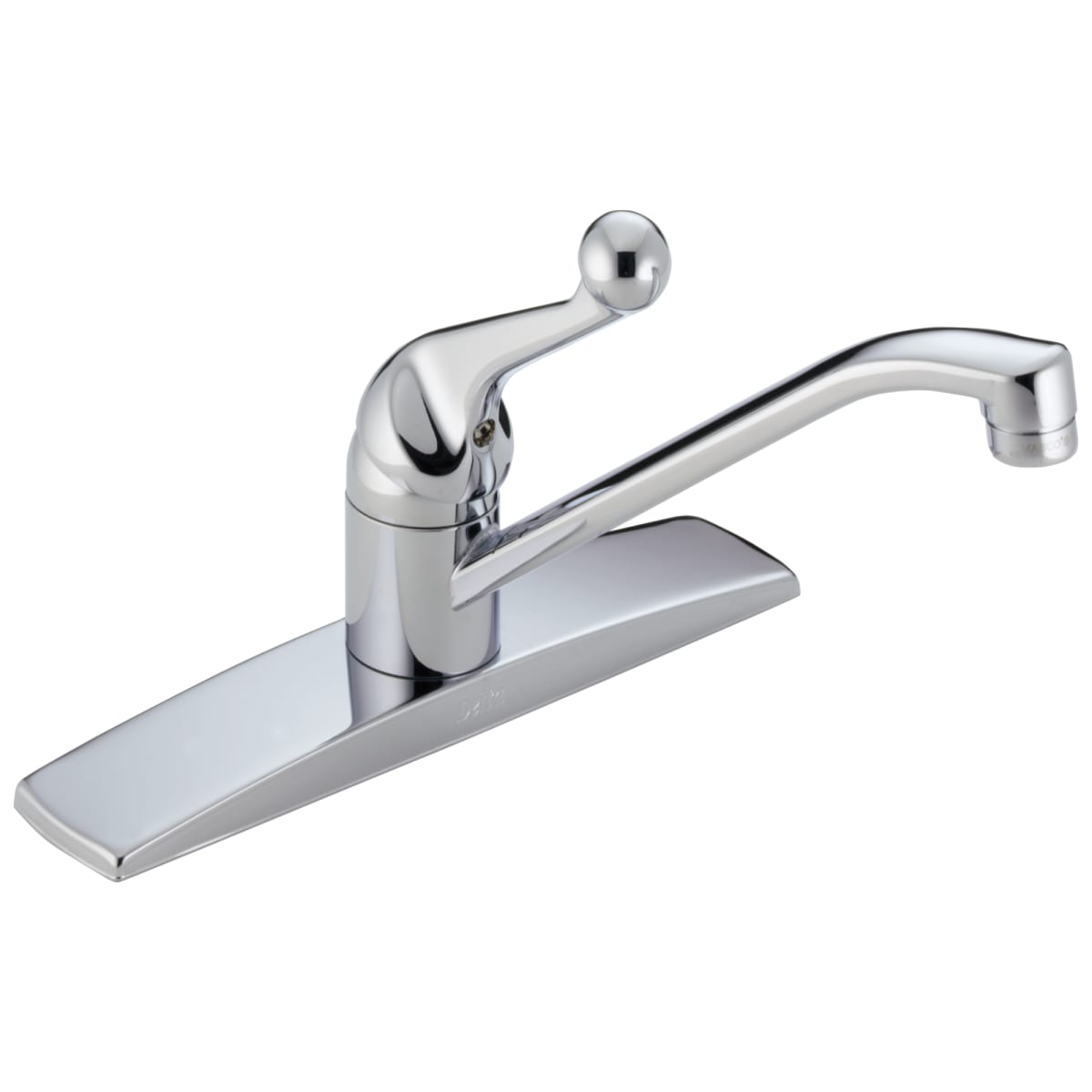 DELTA FAUCET Delta 100LF-WF Classic Single Handle Kitchen Faucet 1.8 GPM 3-Hole Installation