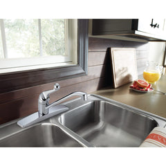 DELTA FAUCET Delta 100LF-WF Classic Single Handle Kitchen Faucet 1.8 GPM 3-Hole Installation