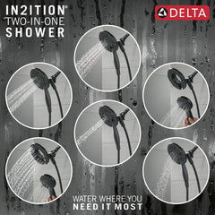 DELTA FAUCET Delta Faucet T142855-BL-I Albion Monitor 14 Series Shower Only Trim Only with In2ition Hand Shower