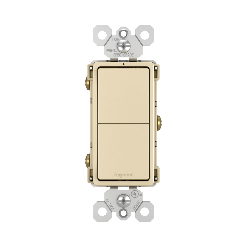 LEGRAND Wiremold RCD11I Combination Switch, 15A 120V - Ivory