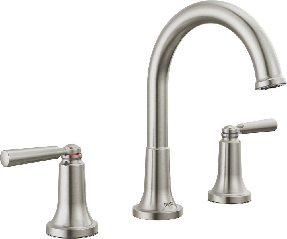 DELTA FAUCET Delta Faucet 3535-SSMPU-DST Saylor Two Handle Widespread Bathroom Sink Faucet in Brilliance Stainless
