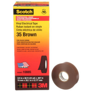 3M Scotch 35-BROWN-3/4X66FT Vinyl Electrical Color Coding Tape 66-ft x 3/4-Inch