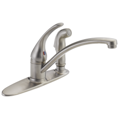 DELTA FAUCET Delta Faucet B3310LF-SS Foundations Single Handle Kitchen Faucet with Side Spray