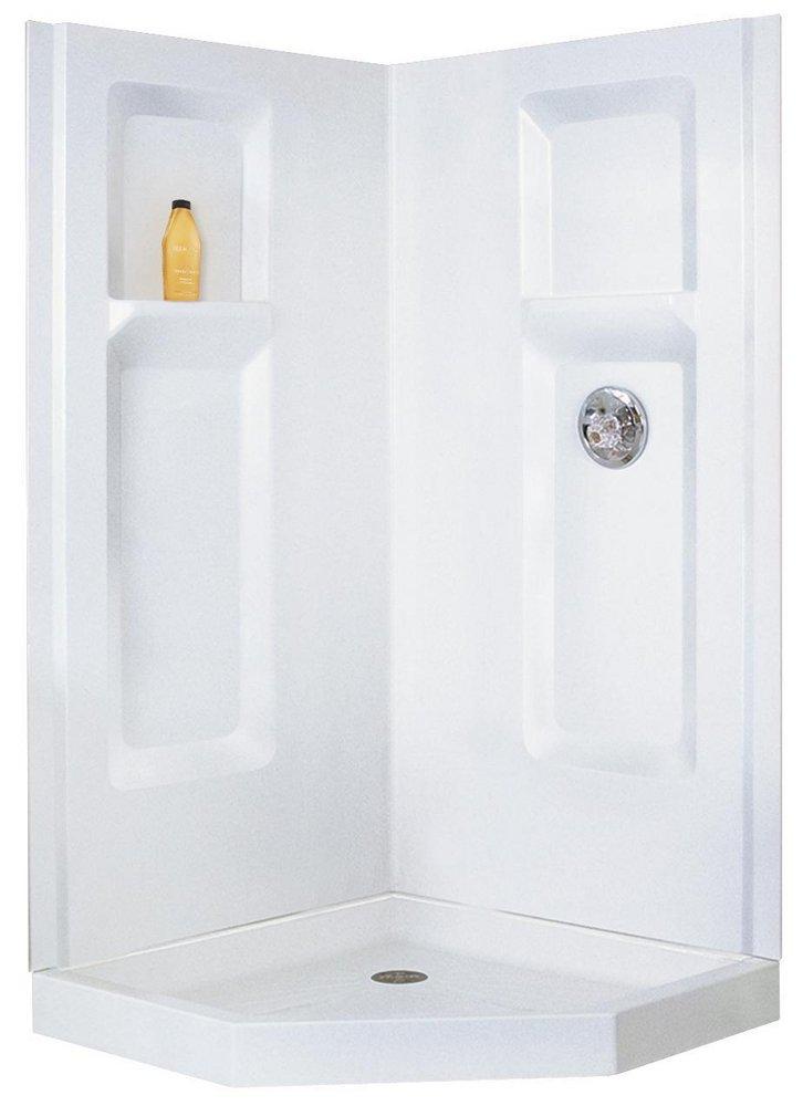MUSTEE E.L. Mustee & Sons 736CWHT Durawall 37-1/4 x 37-1/4 in. Neo-Angle Shower Wall