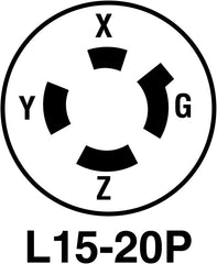 LEGRAND Pass & Seymour L1520P Turnlok Plug 20 Amp 250 Volt Replacement Plug