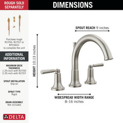 DELTA FAUCET Delta T2735-SS Roman Tub Trim