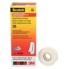 3M Scotch 35-3/4X66FT-WH Vinyl Color Coding Electrical Tape 35, 3/4 Inch x 66 Ft
