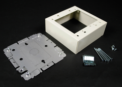 LEGRAND Legrand V2048-2 Wiremold 4-3/4 x 4-3/4 x 1-3/4 Ivory Steel 1-Channel Raceway 2-Gang Device Box