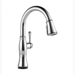 DELTA FAUCET Delta 9197T-PR-DST Kitchen Faucet Cassidy with Touch2O Technology 8 Inch Spread 1 Lever ADA