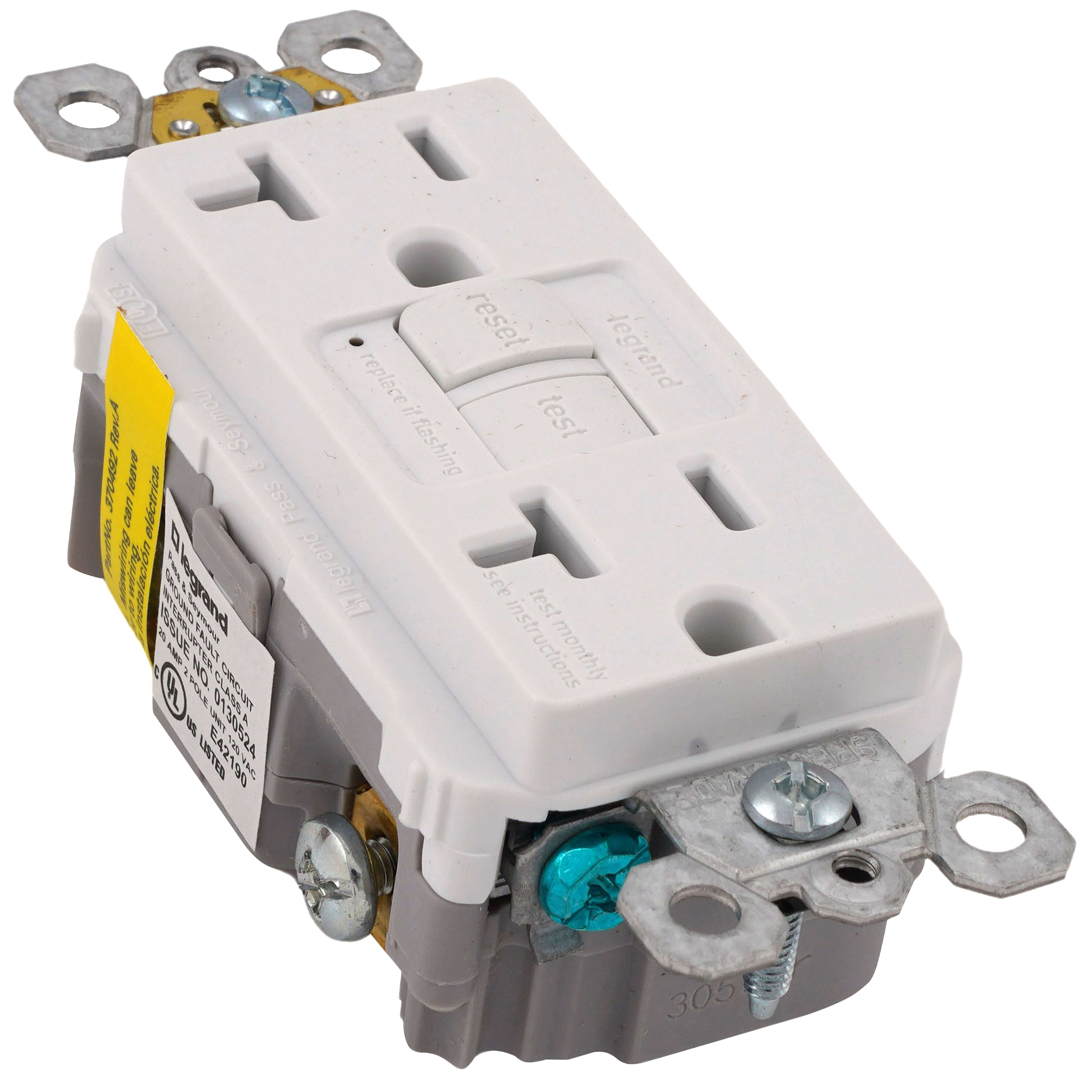 LEGRAND Pass & Seymour 2097W Duplex with LED Indicator Light Type, High Impact Resistant