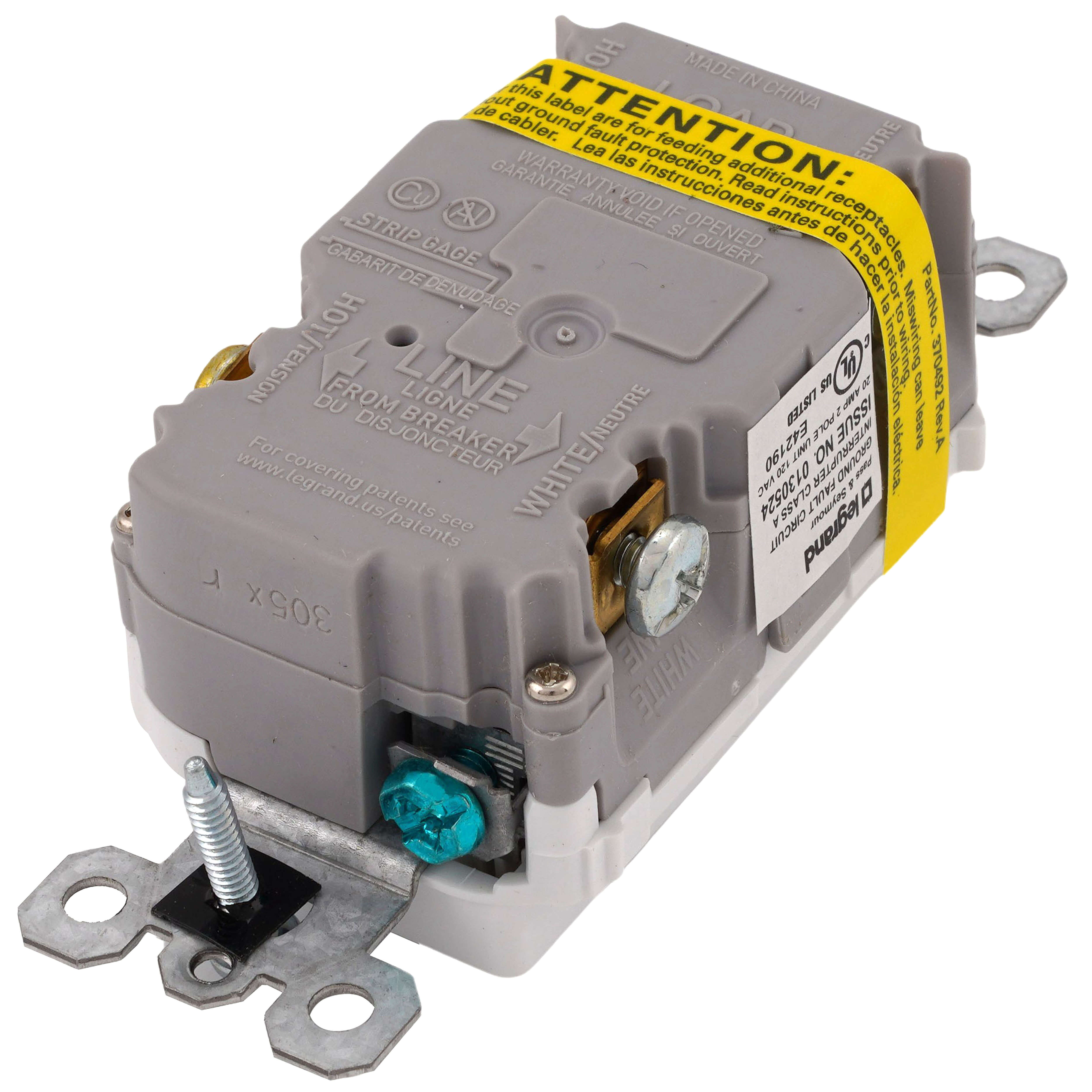 LEGRAND Pass & Seymour 2097W Duplex with LED Indicator Light Type, High Impact Resistant