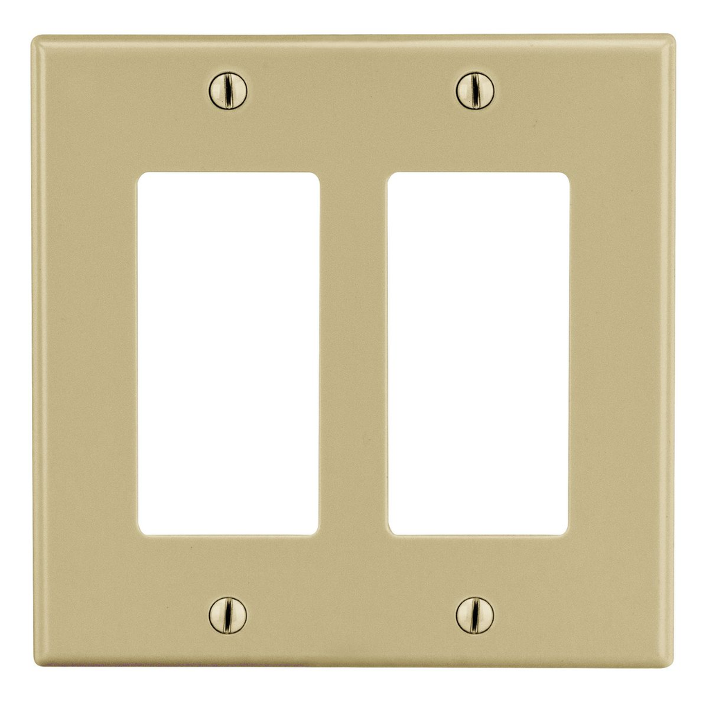 HUBBELL Hubbell Wiring Device-Kellems P262I Wallplate 2-Gang Decorator Ivory