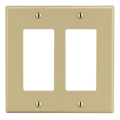 HUBBELL Hubbell Wiring Device-Kellems P262I Wallplate 2-Gang Decorator Ivory